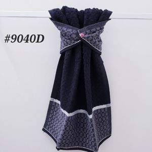 💟#9040D ●NEW! Black Block design Hang'N'Snap HAND Towel *Select snap